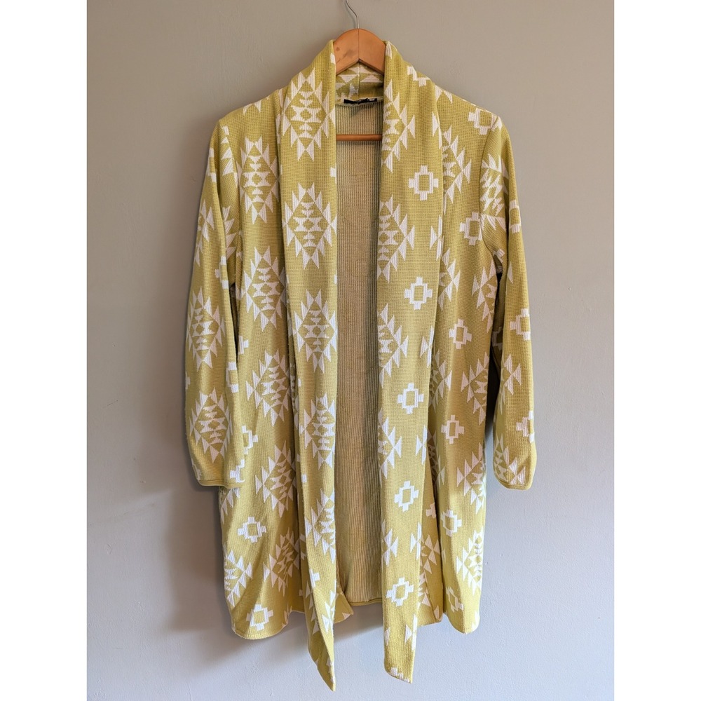 Antthony Original Lemongrass Geometric Southwestern Aztec Open Front Cardigan S